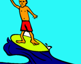 Dibuix Surfista pintat per MARC LOPEZ