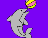 Dibuix Dofí jugant amb una pilota pintat per maria