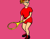 Dibuix Noia tennista pintat per Núria