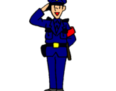 Dibuix Policia saludant pintat per BERNAT BERNABEU