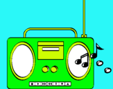 Dibuix Radio cassette 2 pintat per joana   gali 