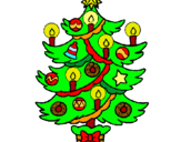 Dibuix Arbre de Nadal amb espelmes pintat per montserrat  r.a