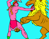 Dibuix Gladiador contra lleó pintat per julia   g
