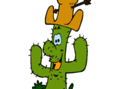Dibuix Cactus amb barret  pintat per anaanna