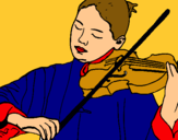 Dibuix Violinista  pintat per estefania-gali