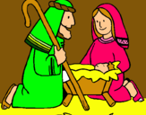 Dibuix Adoren al nen Jesús  pintat per MARINABM2
