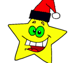Dibuix estrella de nadal pintat per l´estrella amb barret
