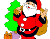 Dibuix Santa Claus i un arbre de nadal  pintat per marta ibañez