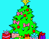 Dibuix Arbre de Nadal pintat per joana   gali 