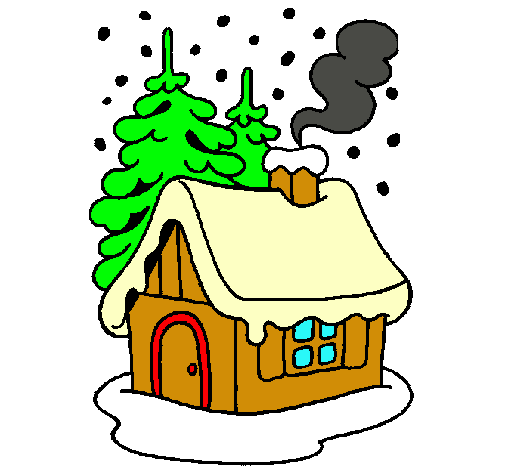 Dibuix Casa en la neu  pintat per jhyu