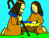 Dibuix Adoren al nen Jesús  pintat per c.f 15