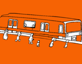 Dibuix Passatgers esperant al tren  pintat per mkkkkkkkkkkknj,:;o;;jjggg