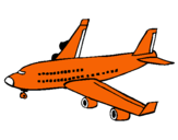 Dibuix Avió de passatgers  pintat per cali  trouillot.