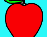 Dibuix poma pintat per anònim