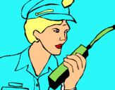 Dibuix Policia amb el walkie pintat per hug4
