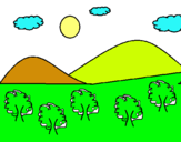 Dibuix Muntanyes 4 pintat per nut