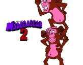 Dibuix Madagascar 2 Manson i Phil pintat per sara tarrago