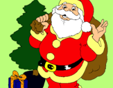 Dibuix Santa Claus i un arbre de nadal  pintat per jesk