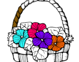 Dibuix Cistell amb flors 6 pintat per ane