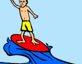 Dibuix Surfista pintat per terrateig