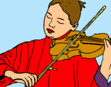 Dibuix Violinista  pintat per manal i nayara