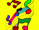 Dibuix Notes en l'escala musical  pintat per dayana alexandre galí