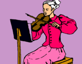 Dibuix Dama violinista pintat per lamyaa  gali