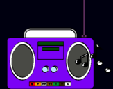 Dibuix Radio cassette 2 pintat per carla