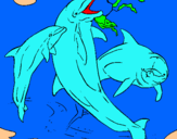 Dibuix Dofins jugant pintat per Lidia O