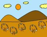 Dibuix Muntanyes 4 pintat per JOAN