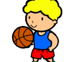 Dibuix Jugador de bàsquet pintat per nut