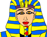 Dibuix Tutankamon pintat per rosa