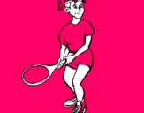 Dibuix Noia tennista pintat per laia