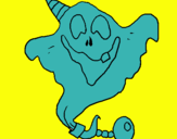 Dibuix Fantasma amb barret de festa pintat per zjxol7xmnflf