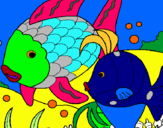 Dibuix Peixos pintat per Genís i Arnau