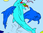 Dibuix Dofins jugant pintat per Ines
