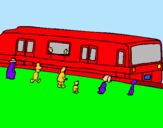 Dibuix Passatgers esperant al tren  pintat per gerard