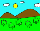 Dibuix Muntanyes 4 pintat per MYRIAM ALEXIA  