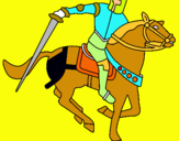 Dibuix Cavaller a cavall IV pintat per anouk