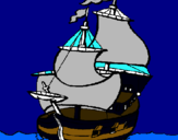 Dibuix Vaixell pintat per Guillem Barot