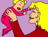 Dibuix Mare amb la seva nadó pintat per laia r.