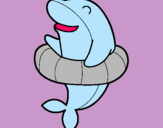 Dibuix Dofí amb flotador pintat per beniopa