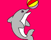 Dibuix Dofí jugant amb una pilota pintat per cristina