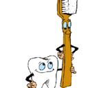 Dibuix Queixal i raspall de dents pintat per Autocarspujol