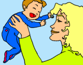 Dibuix Mare amb la seva nadó pintat per eric i sara