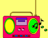 Dibuix Radio cassette 2 pintat per elba