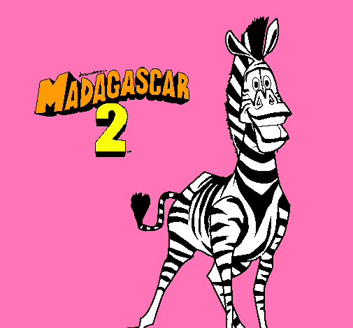 Dibuix Madagascar 2 Marty pintat per ruth