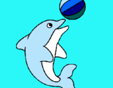 Dibuix Dofí jugant amb una pilota pintat per hwh