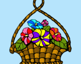 Dibuix Cistell amb flors pintat per joana (la cava)
