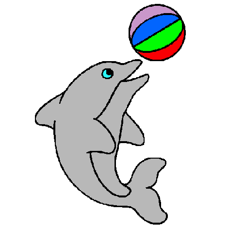 Dibuix Dofí jugant amb una pilota pintat per angelica.a.p